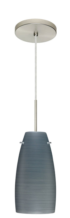 Besa 1JT-1512TN-SN One Light Pendant, Satin Nickel