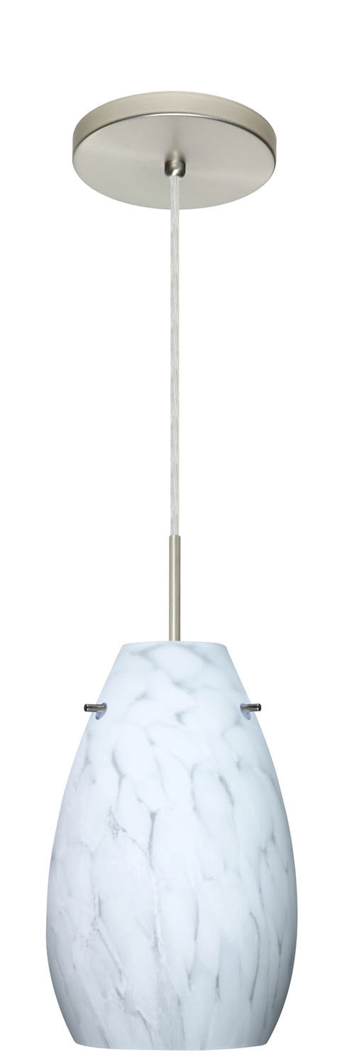 Besa 1JT-412619-SN One Light Pendant, Satin Nickel