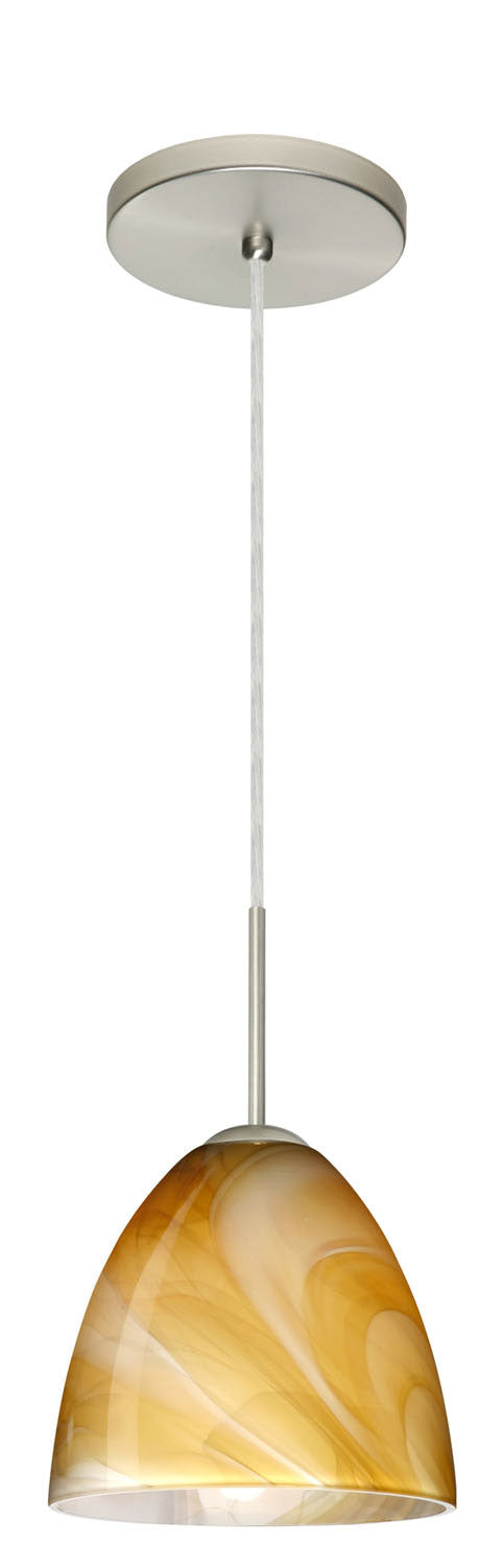 Besa 1JT-4470HN-SN One Light Pendant, Satin Nickel