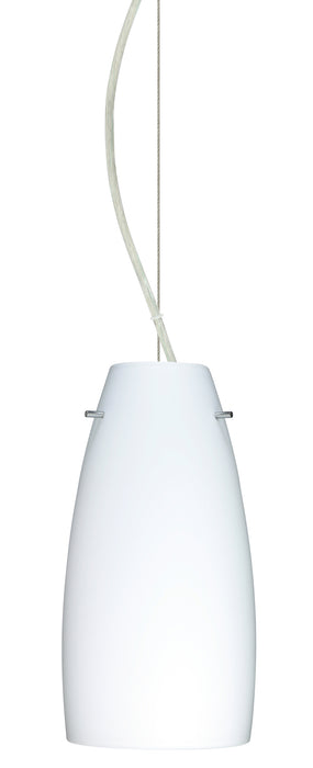Besa 1KX-151207-SN One Light Pendant, Satin Nickel