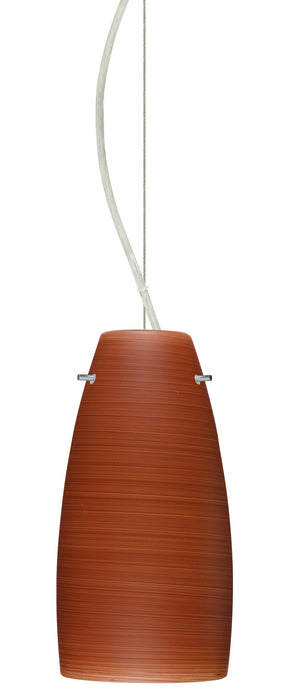Besa 1KX-1512CH-SN One Light Pendant, Satin Nickel