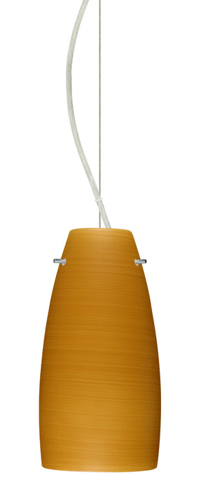 Besa 1KX-1512OK-SN One Light Pendant, Satin Nickel