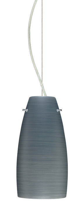Besa 1KX-1512TN-SN One Light Pendant, Satin Nickel