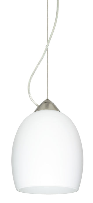 Besa 1KX-169707-SN One Light Pendant, Satin Nickel