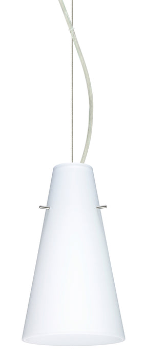 Besa 1KX-412407-SN One Light Pendant, Satin Nickel