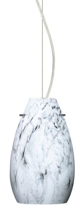 Besa 1KX-4126MG-SN One Light Pendant, Satin Nickel