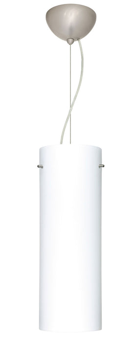 Besa 1KX-412807-SN One Light Pendant, Satin Nickel