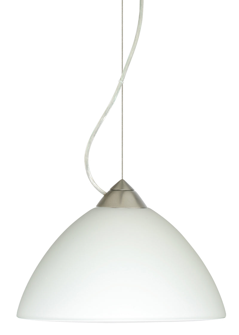 Besa 1KX-420107-SN One Light Pendant, Satin Nickel