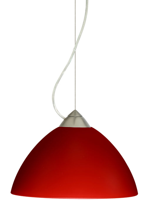 Besa 1KX-420131-SN One Light Pendant, Satin Nickel
