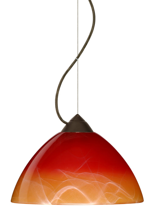 Besa 1KX-4201SL-BR One Light Pendant, Bronze