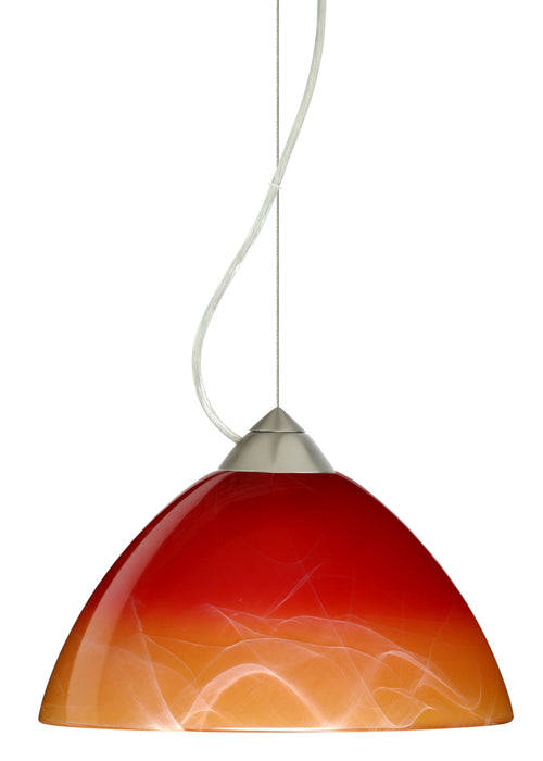 Besa 1KX-4201SL-SN One Light Pendant, Satin Nickel