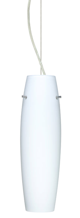 Besa 1KX-489707-SN One Light Pendant, Satin Nickel