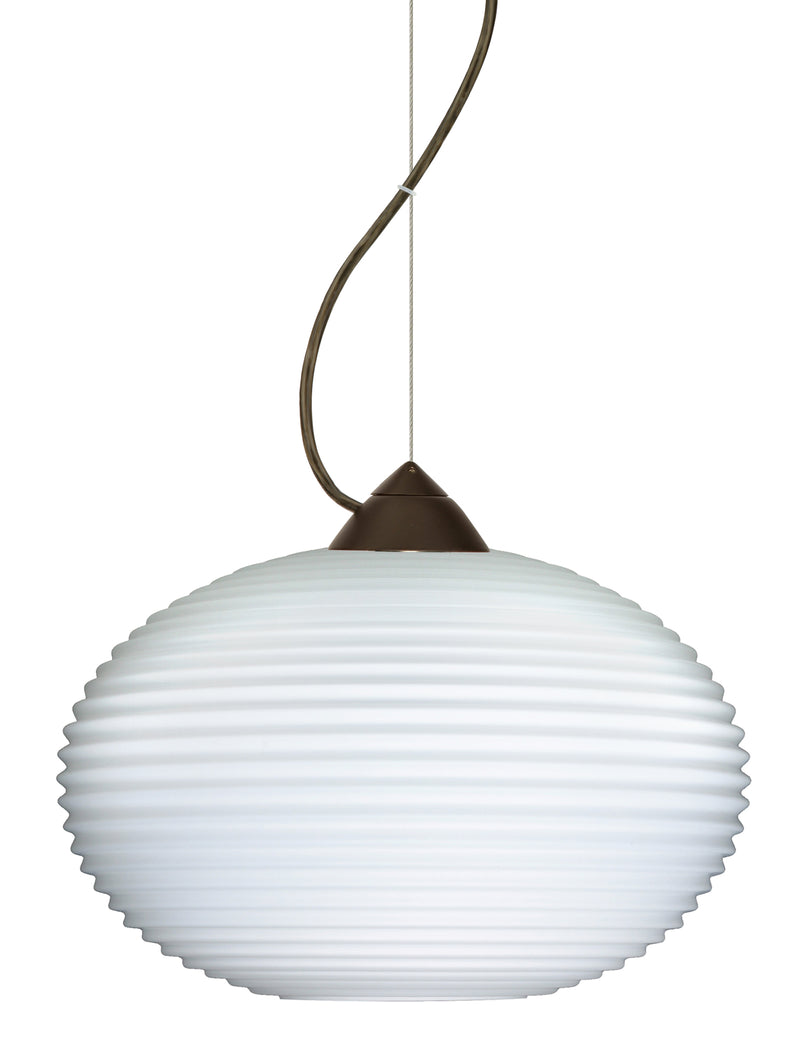 Besa 1KX-491307-BR One Light Pendant, Bronze