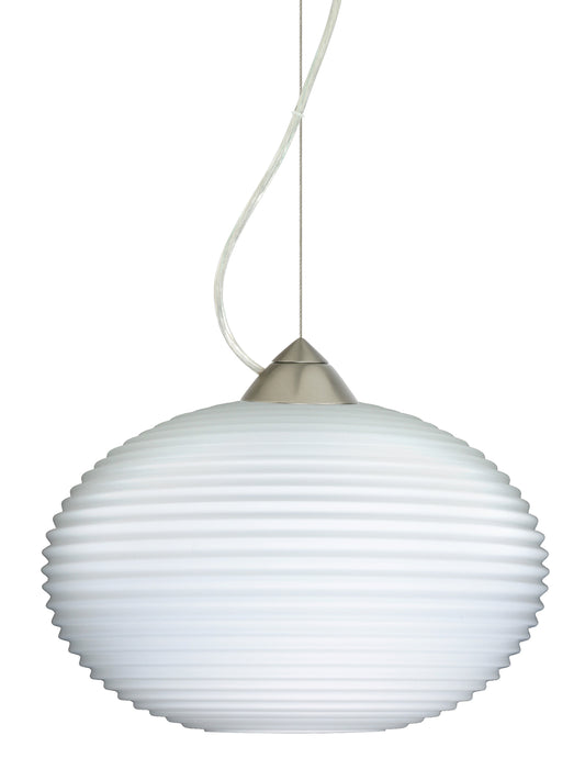 Besa 1KX-491307-SN One Light Pendant, Satin Nickel