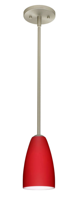 Besa 1TT-1511RM-SN One Light Pendant, Satin Nickel