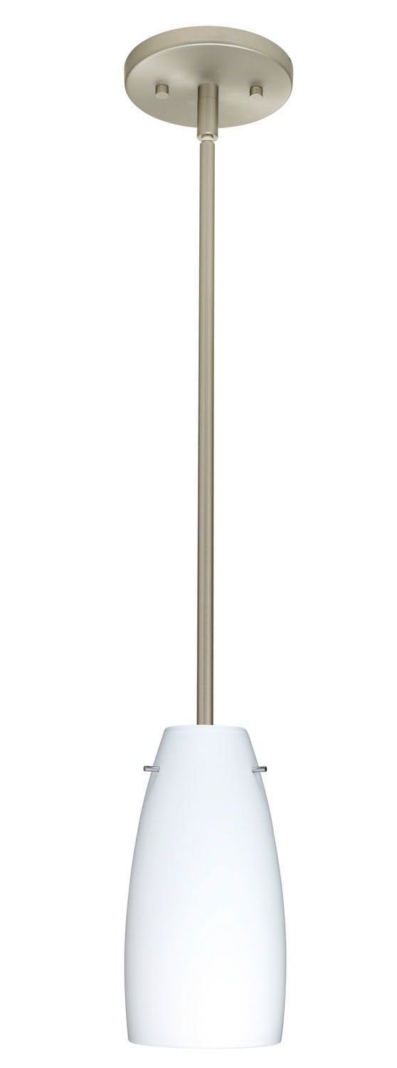 Besa 1TT-151207-SN One Light Pendant, Satin Nickel