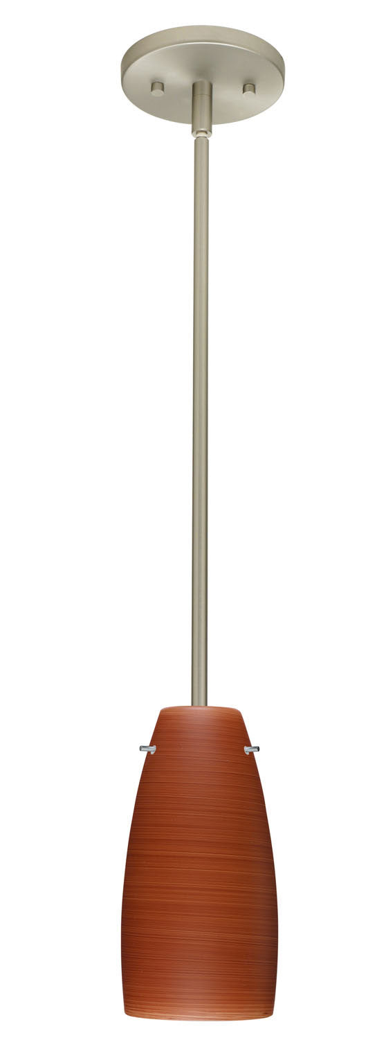 Besa 1TT-1512CH-SN One Light Pendant, Satin Nickel