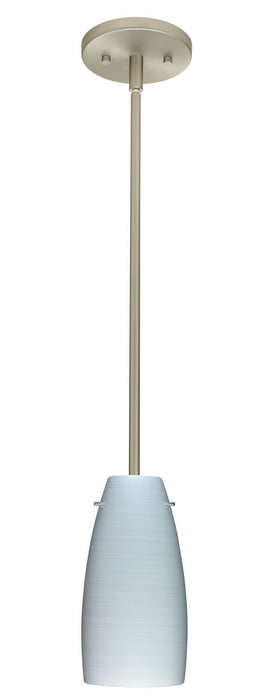 Besa 1TT-1512KR-SN One Light Pendant, Satin Nickel