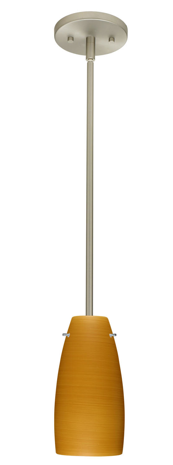 Besa 1TT-1512OK-SN One Light Pendant, Satin Nickel