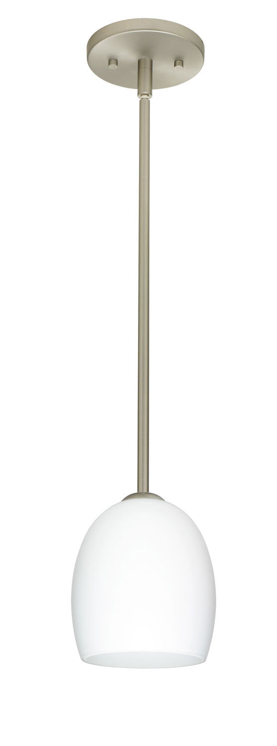 Besa 1TT-169707-SN One Light Pendant, Satin Nickel
