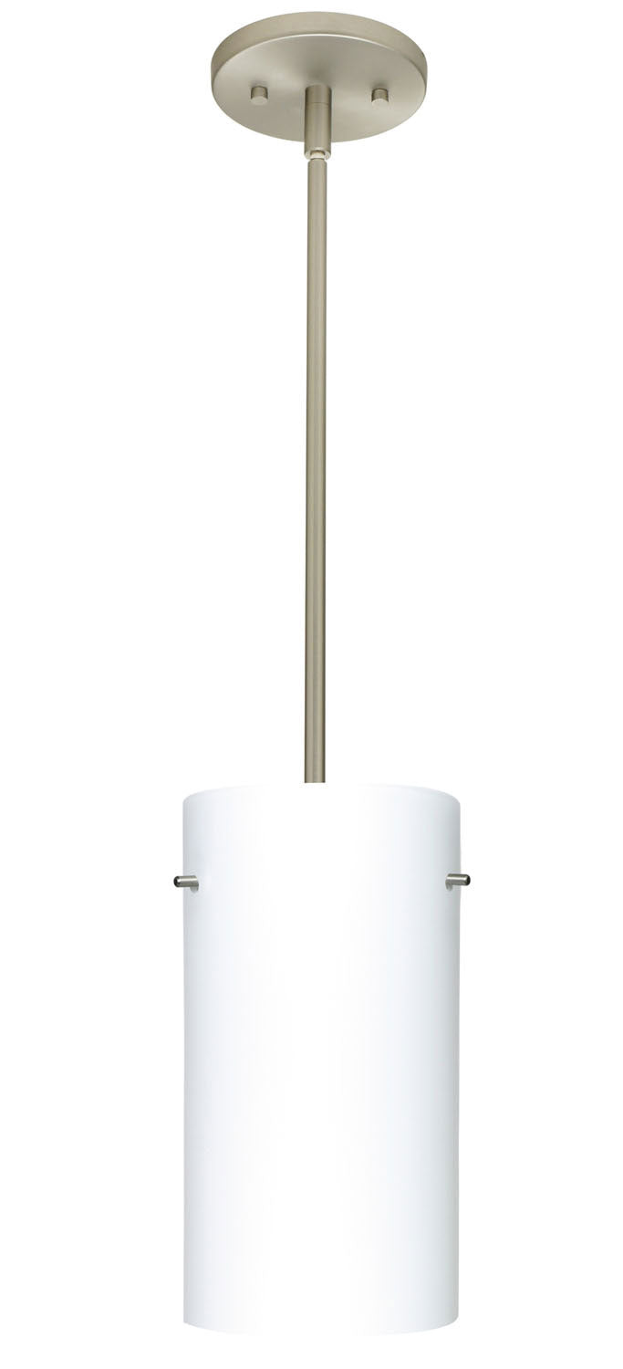 Besa 1TT-412007-SN One Light Pendant, Satin Nickel