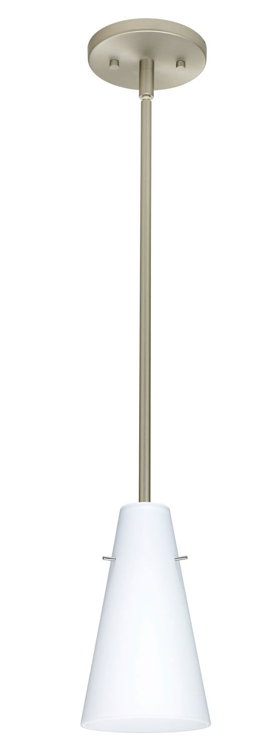 Besa 1TT-412407-SN One Light Pendant, Satin Nickel