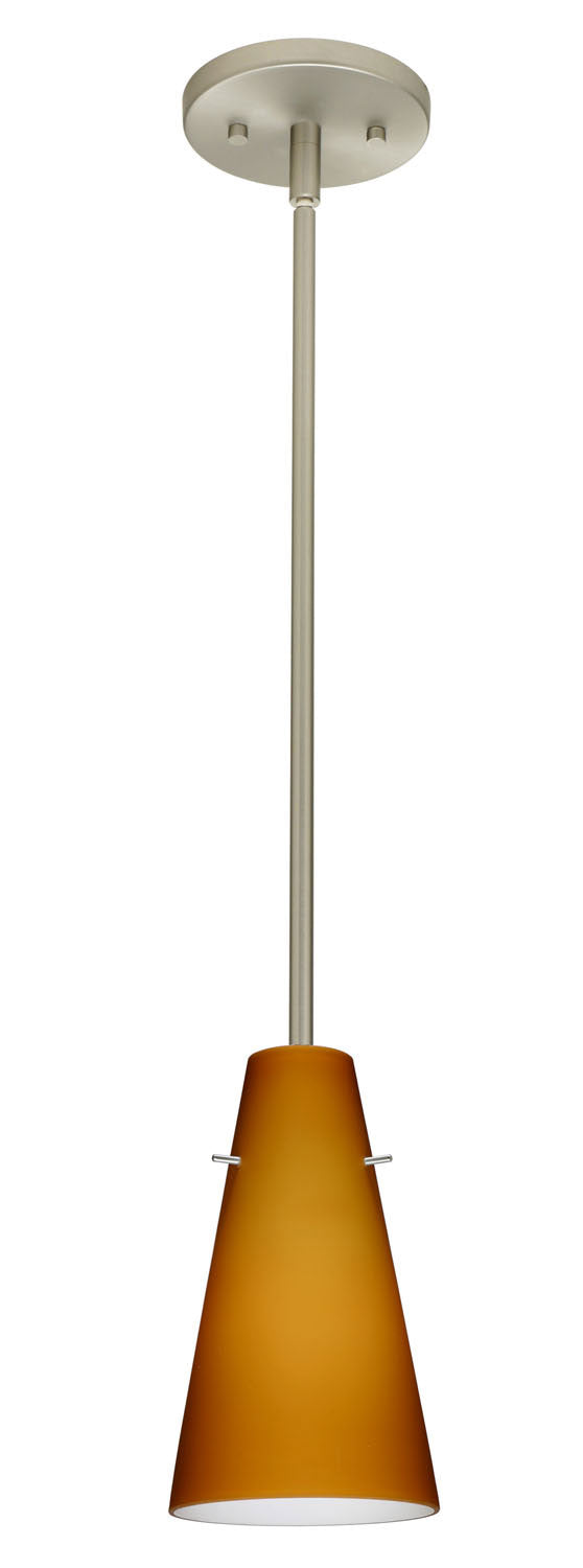 Besa 1TT-412480-SN One Light Pendant, Satin Nickel
