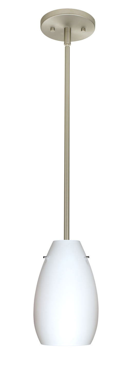 Besa 1TT-412607-SN One Light Pendant, Satin Nickel