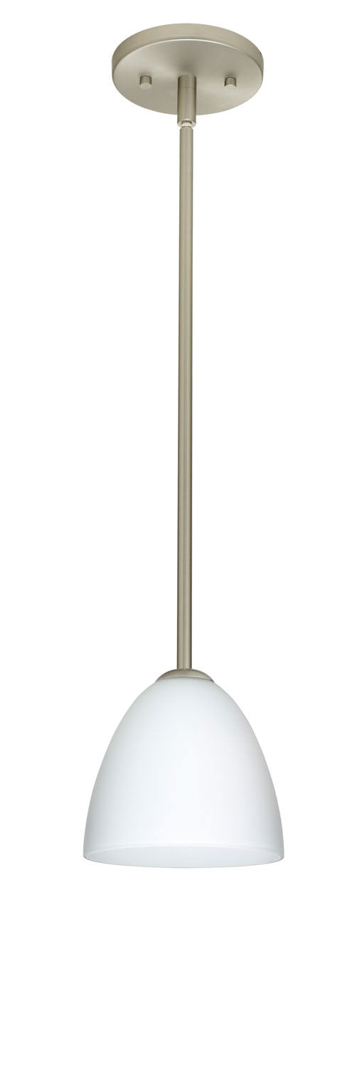 Besa 1TT-447007-SN One Light Pendant, Satin Nickel