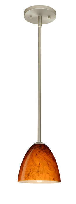 Besa 1TT-4470HB-SN One Light Pendant, Satin Nickel