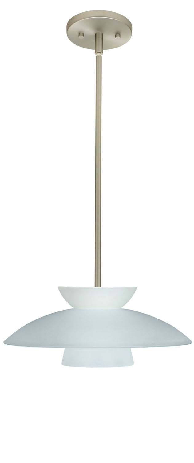 Besa 1TT-451325-SN One Light Pendant, Satin Nickel