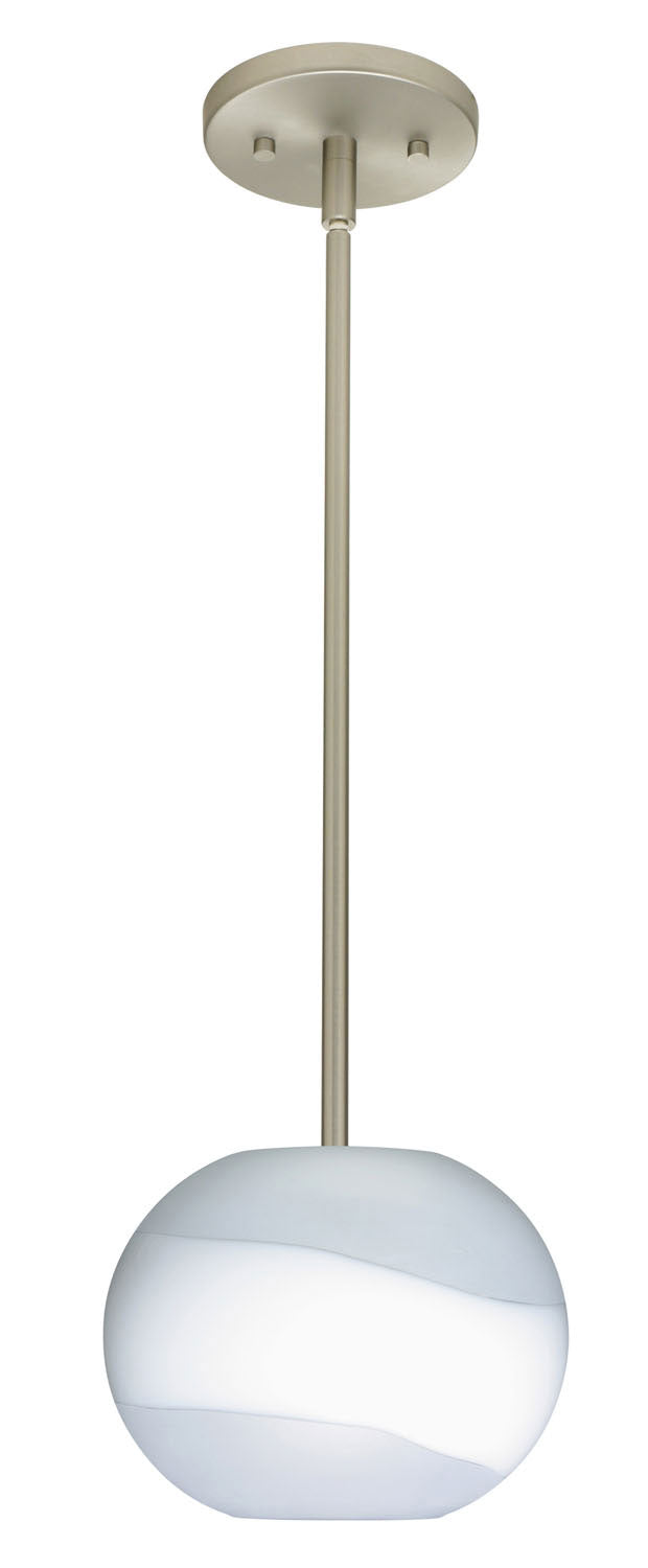 Besa 1TT-477699-SN One Light Pendant, Satin Nickel