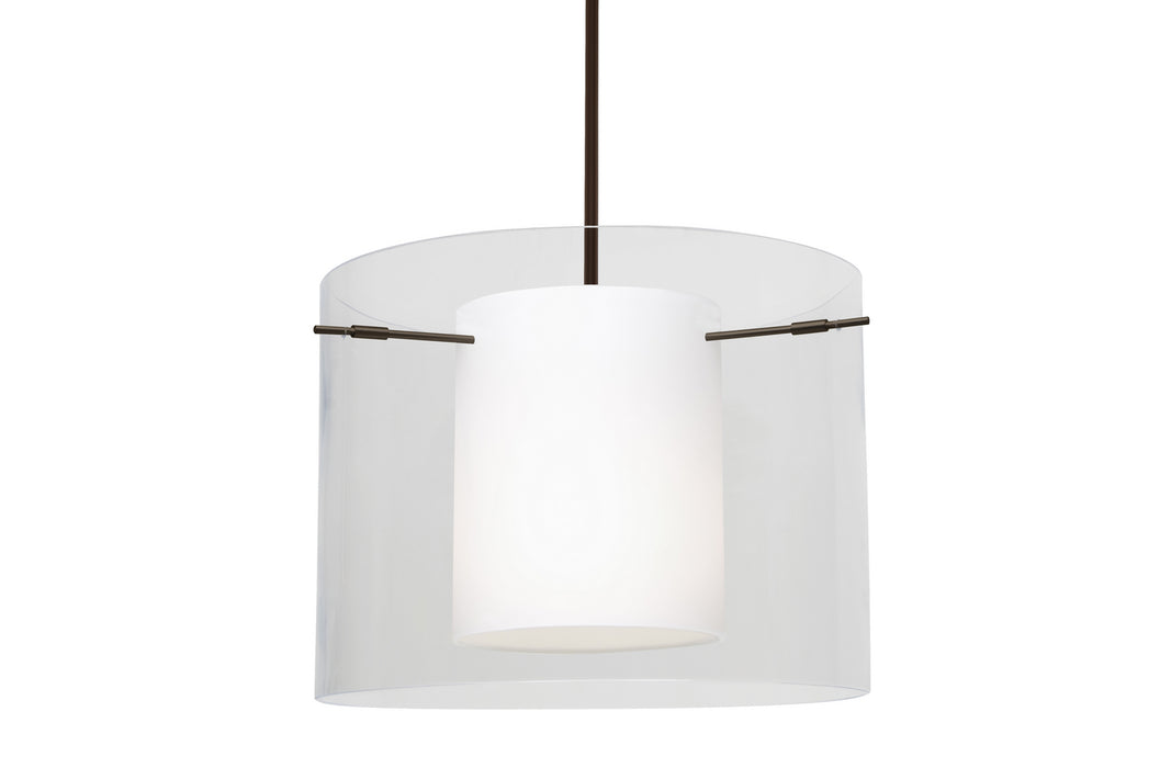 Besa 1TT-C00707-BR One Light Pendant, Bronze