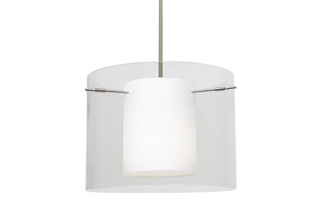 Besa 1TT-C00707-SN One Light Pendant, Satin Nickel