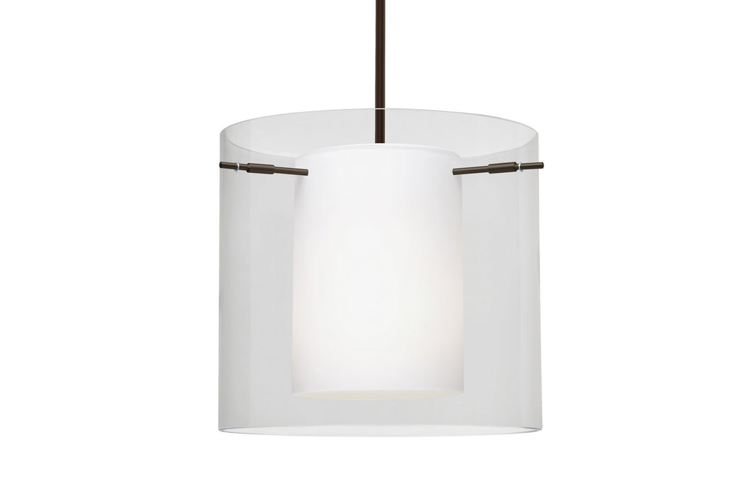 Besa 1TT-C18407-BR One Light Pendant, Bronze