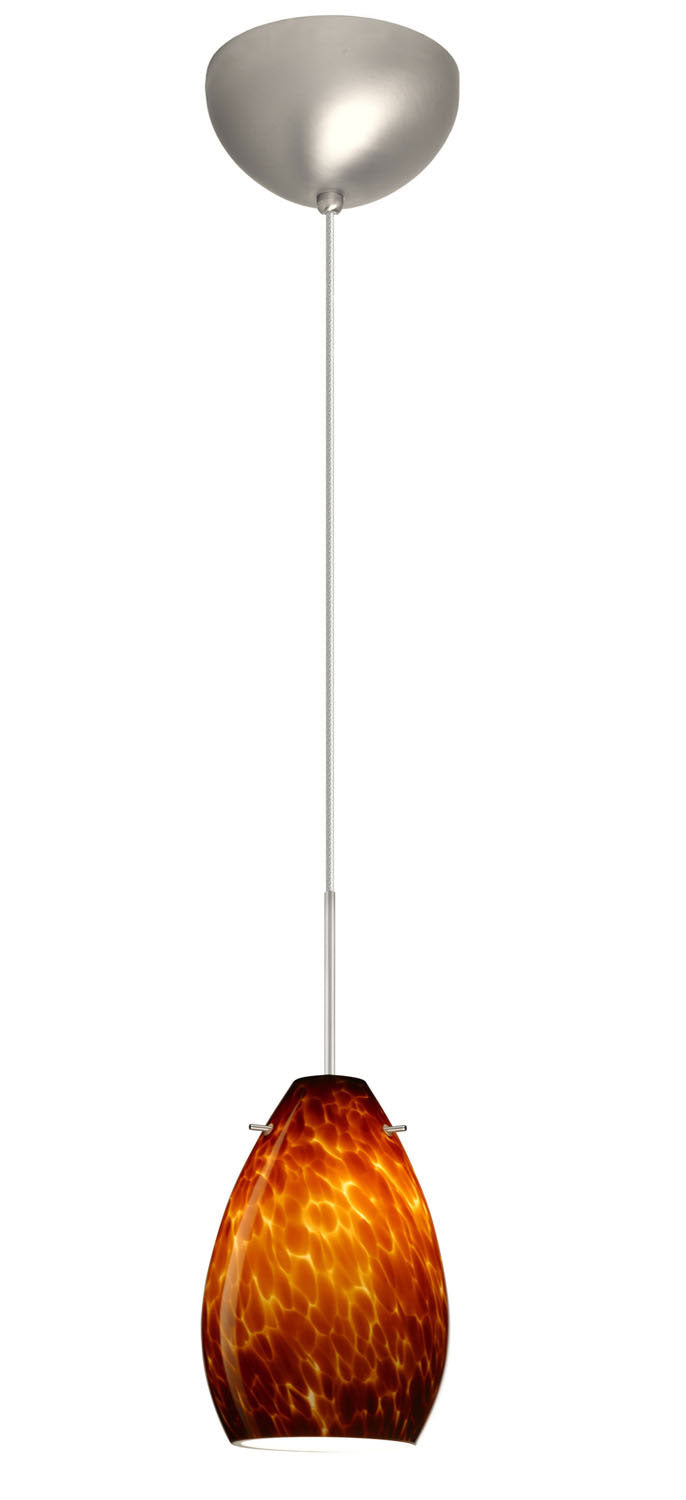 Besa 1XC-171318-SN One Light Pendant, Satin Nickel