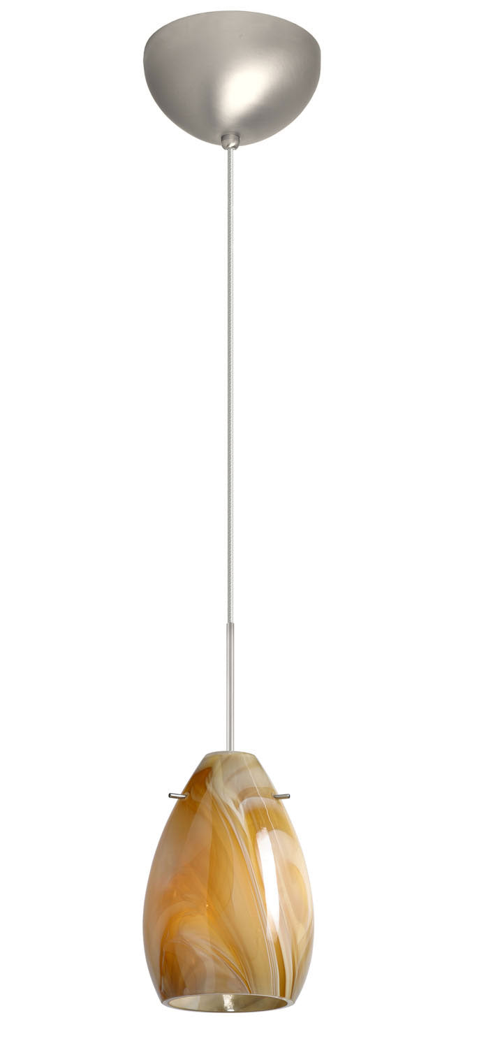 Besa 1XC-1713HN-SN One Light Pendant, Satin Nickel