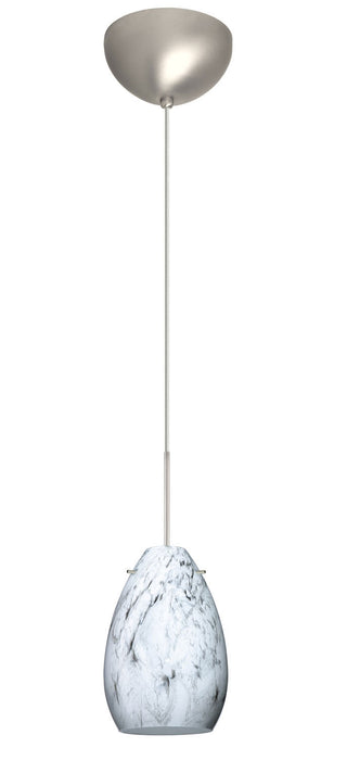 Besa 1XC-1713MG-SN One Light Pendant, Satin Nickel