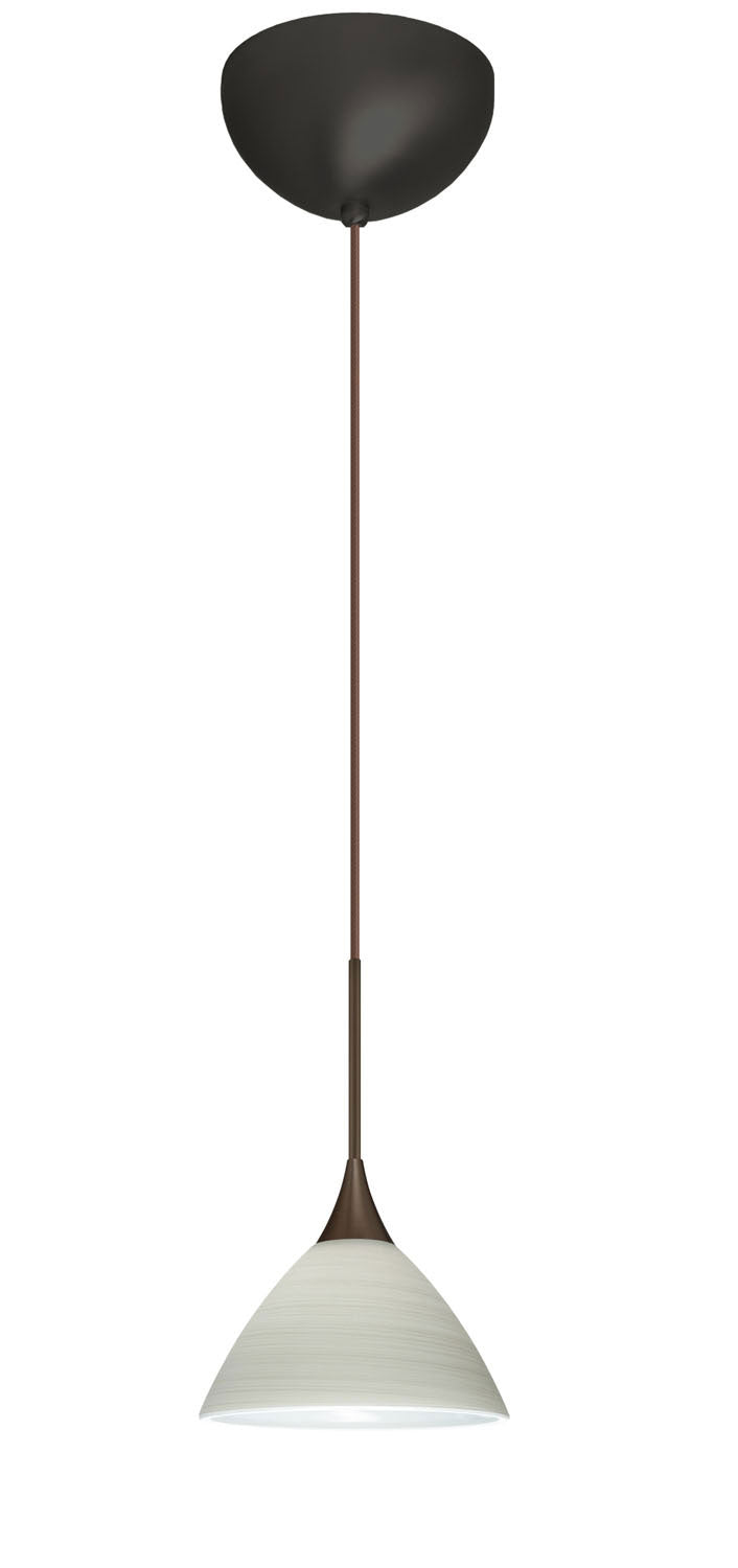 Besa 1XC-1743KR-BR One Light Pendant, Bronze