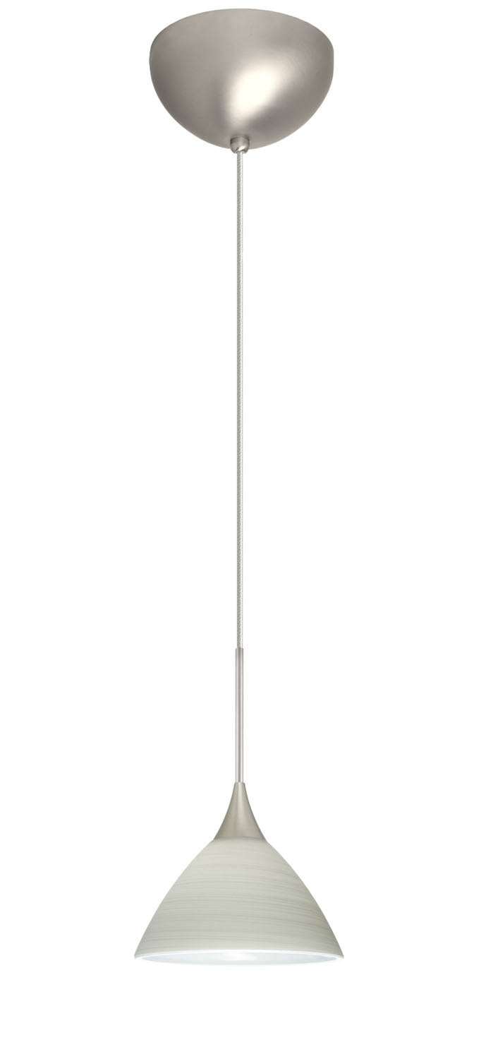 Besa 1XC-1743KR-SN One Light Pendant, Satin Nickel