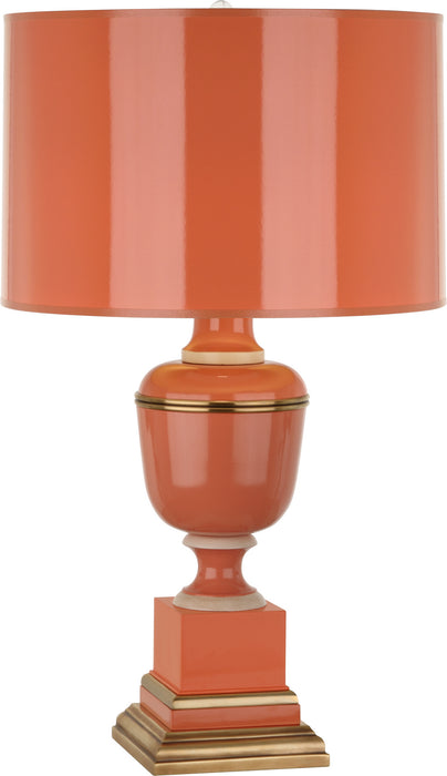 Robert Abbey 2600 One Light Table Lamp, Tangerine Lacquered Paint w/Natural Brass/Ivory Crackle