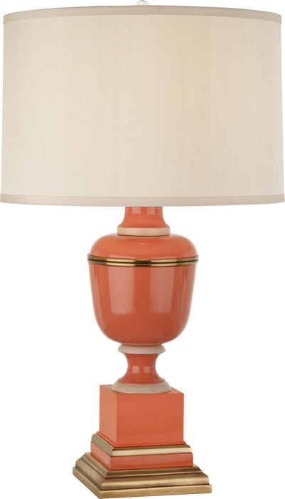 Robert Abbey 2600X One Light Table Lamp, Tangerine Lacquered Paint w/Natural Brass/Ivory Crackle