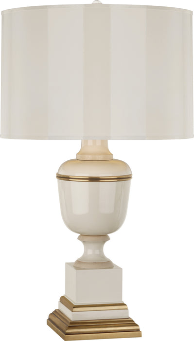 Robert Abbey 2601 One Light Table Lamp, Ivory Lacquered Paint w/Natural Brass/Ivory Crackle