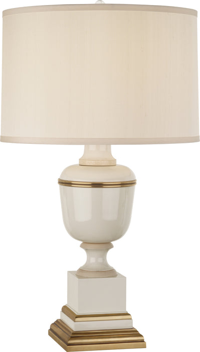 Robert Abbey 2601X One Light Table Lamp, Ivory Lacquered Paint w/Natural Brass/Ivory Crackle