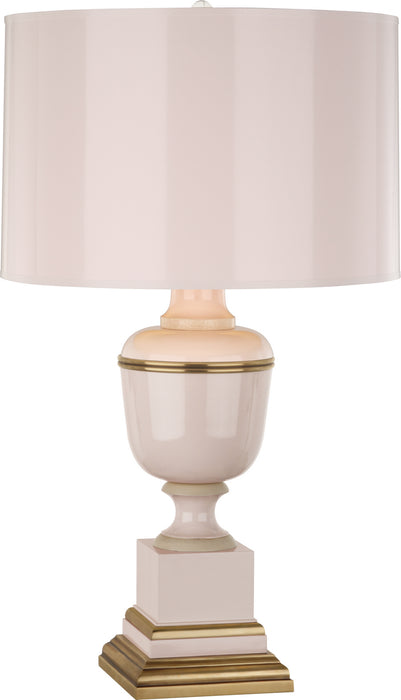 Robert Abbey 2602 One Light Table Lamp, Blush Lacquered Paint w/Natural Brass/Ivory Crackle