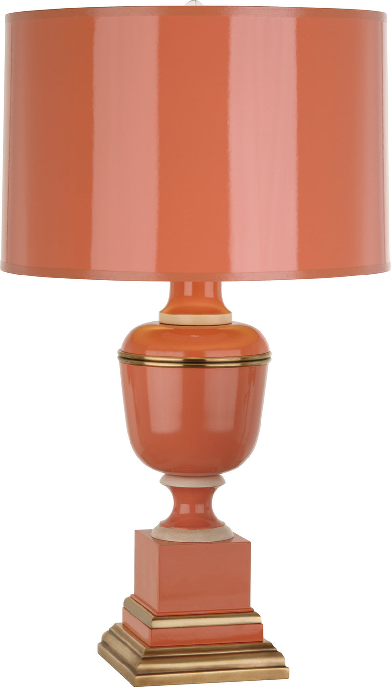 Robert Abbey 2603 One Light Accent Lamp, Tangerine Lacquered Paint w/Natural Brass/Ivory Crackle