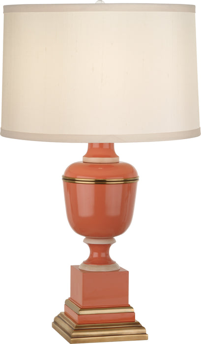 Robert Abbey 2603X One Light Accent Lamp, Tangerine Lacquered Paint/Natural Brass w/Ivory Crackle