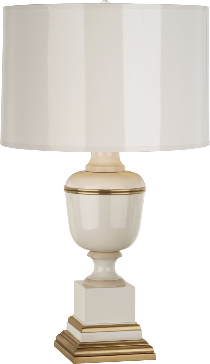 Robert Abbey 2604 One Light Accent Lamp, Ivory Lacquered Paint w/Natural Brass/Ivory Crackle