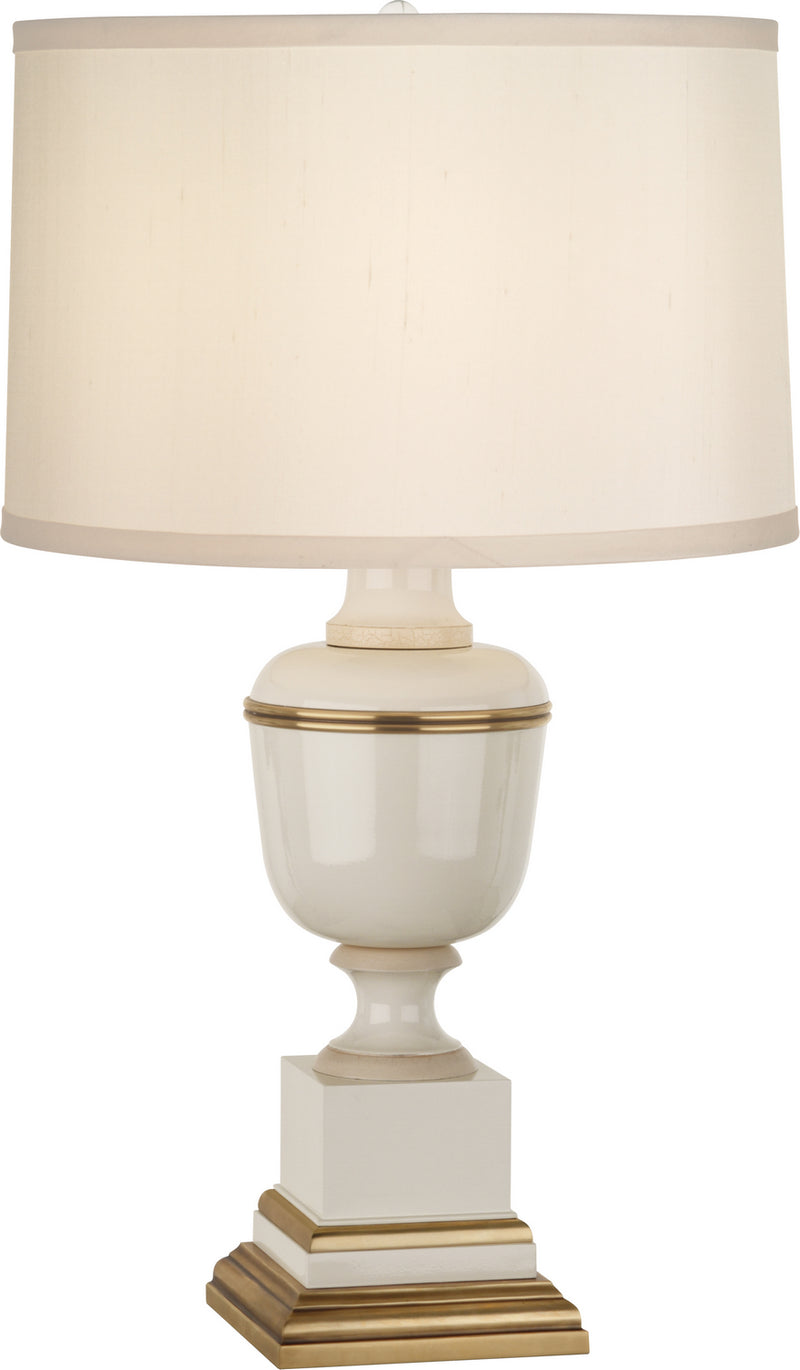 Robert Abbey 2604X One Light Accent Lamp, Ivory Lacquered Paint w/Natural Brass/Ivory Crackle