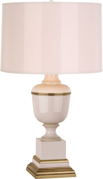 Robert Abbey 2605 One Light Accent Lamp, Blush Lacquered Paint w/Natural Brass/Ivory Crackle